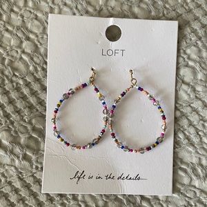 NWT Loft Beaded Hoop Earrings